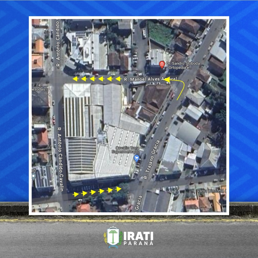 Mudança no trânsito em rua central de Irati