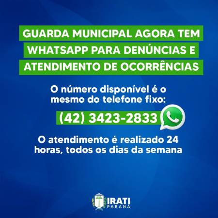 Guarda Municipal agora tem WhatsApp para denúncias e atendimento de ocorrências